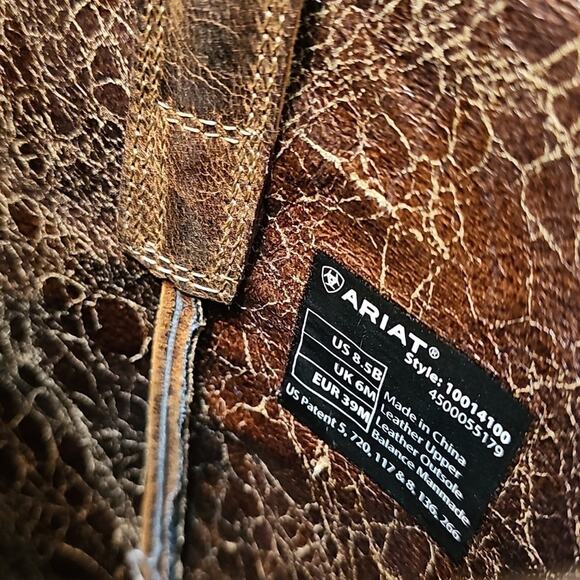 Ariat NWT Desert Holly Western Boots with Leaf Stitching 8.5 - Picture 12 of 15